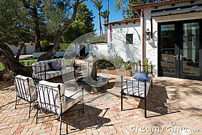 Mansion home outdoor plaza patio Editorial Stock Photo