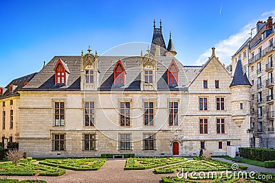 Mansion Hotel de Sens and its garden in Paris Editorial Stock Photo