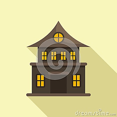 Mansion house icon flat vector. Creepy horror Stock Photo