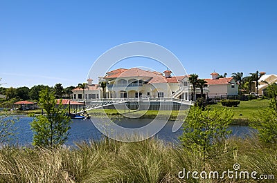 Mansion on a Lake Stock Photo