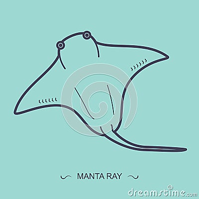 manta ray. Vector illustration decorative design Vector Illustration