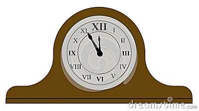 A mantlepiece clock Cartoon Illustration