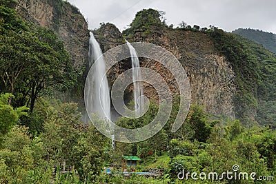 Manto de la novia (bridal veil) waterfall Stock Photo
