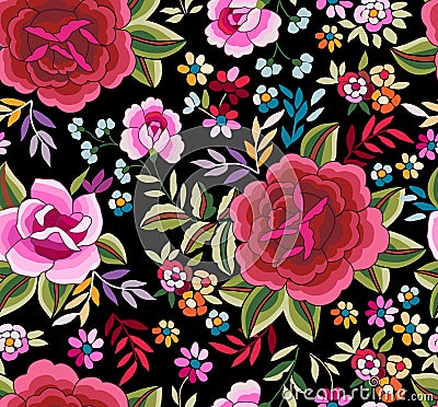 Manton Shawl, Spanish Floral Print Vector Illustration