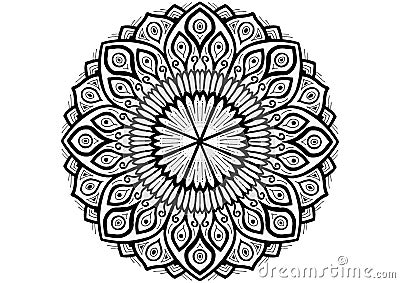 Mantra Mandala, Peace of Art Vector Illustration