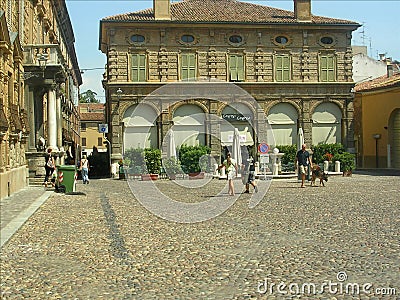 Piazza Canossa in Mantua Editorial Stock Photo