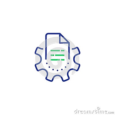 Big data processing technology, storage and analysis, capturing digital information, manual document Vector Illustration