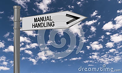 Manual handling traffic sign Stock Photo