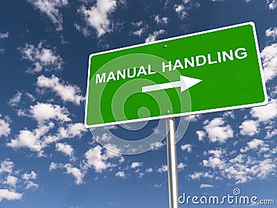 Manual handling traffic sign Stock Photo