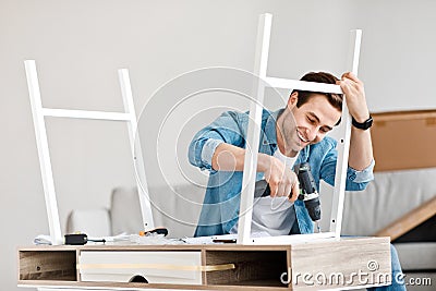 Manual job at home, handyman, carpenter and good service Stock Photo