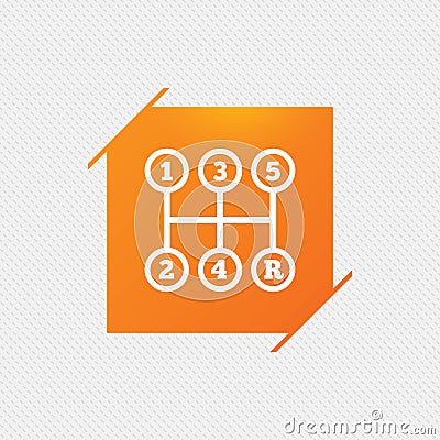 Manual transmission sign icon. Mechanic control. Vector Illustration