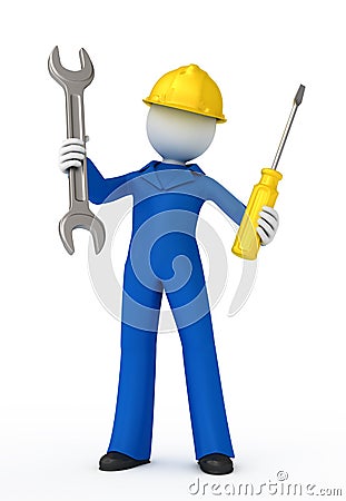 Manual worker. Cartoon Illustration