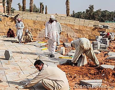 Manual workers from Pakistan Editorial Stock Photo