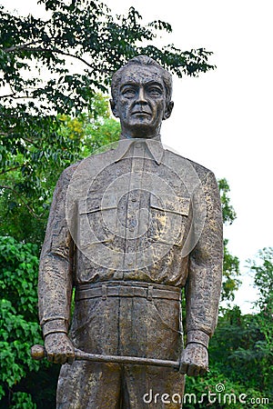 Manuel L. Quezon statue at Corregidor island in Cavite, Philippines Editorial Stock Photo