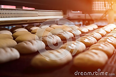 Manufacture of bread. Stock Photo