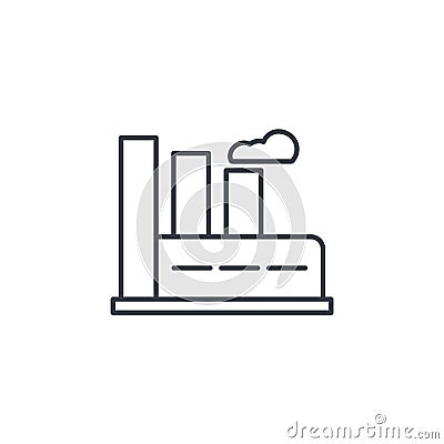 Manufacture, industrial factory building thin line icon. Linear vector symbol Vector Illustration