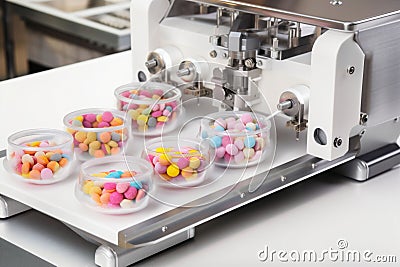 manufacture confectionery chocolate industry food sweet factory delicious production candy. Generative AI. Stock Photo