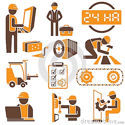 Manufacture and industry icons Stock Photo