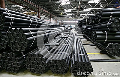 Manufacture pvc pipes Stock Photo