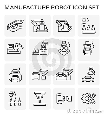 Manufacture robot icon Vector Illustration