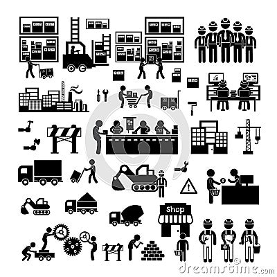 Manufacturer and distributor icon Vector Illustration