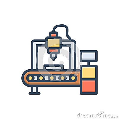 Color illustration icon for Manufacturers, maker and generator Cartoon Illustration