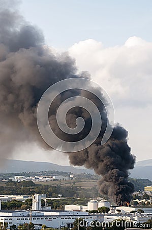 Manufactures burning Stock Photo