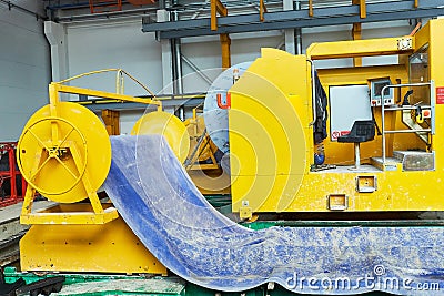 Manufacturing concrete slabs. reinforced concrete production Stock Photo