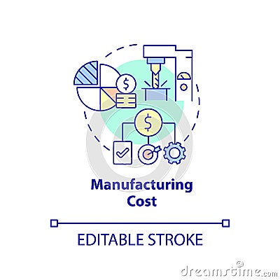 Manufacturing cost concept icon Vector Illustration