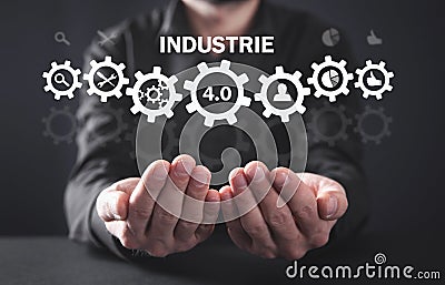 Manufacturing evolutions. Industrie 4.0 concept Stock Photo