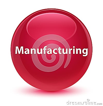 Manufacturing glassy pink round button Cartoon Illustration