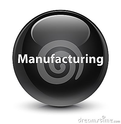 Manufacturing glassy black round button Cartoon Illustration