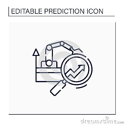 Manufacturing predictive analytics line icon Vector Illustration