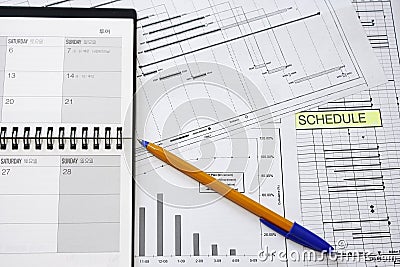 Manufacturing Project Schedule Stock Photo