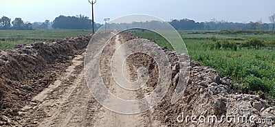 Manufacturing soil road in arer madhubani India Stock Photo