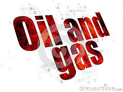 Manufacuring concept: Oil and Gas on Digital background Stock Photo