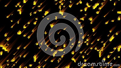 Many abstract comets fall at high speed, 3d rendering. Virtual asteroid rain, computer generated background Stock Photo