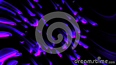 Many abstract comets fall at high speed, 3d rendering. Virtual asteroid rain, computer generated background Stock Photo