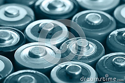 Many batteries Stock Photo