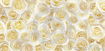 Many beautiful white roses as background, top view. Banner design Stock Photo