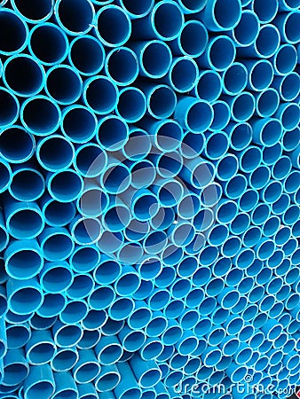 Many blue pipe Stock Photo