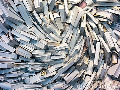 Many books in the chaos Stock Photo