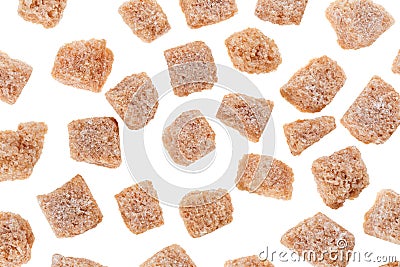 Many brown lump cane sugar cubes Stock Photo