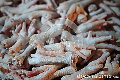 Many chicken legs, fresh food market Stock Photo