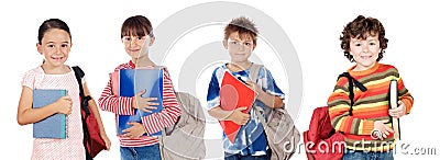 Many children students returning to school Stock Photo