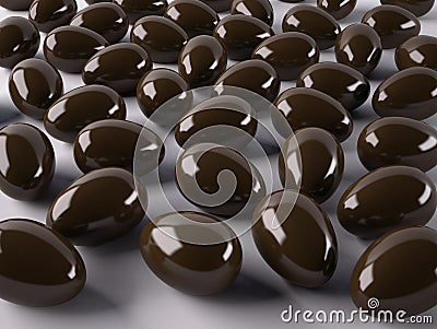 Many chocolate eggs Cartoon Illustration