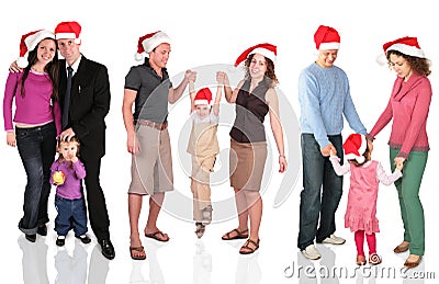 Many christmas families Stock Photo