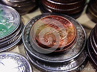 Many closeup coin Stock Photo