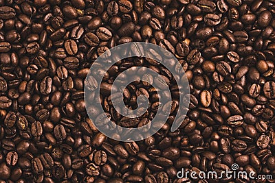 Many coffee beans top view Stock Photo