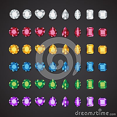 Many color gem Vector Illustration